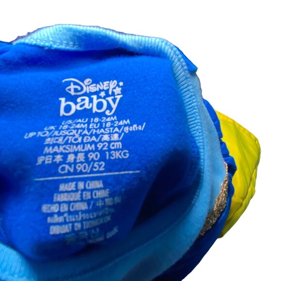 Snow White Princess Dress 18-24M Blue Yellow With Red Bow Bodysuit Halloween - Picture 3 of 3